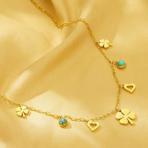 SS Gold-Plating Necklace - KN283231-HM