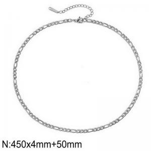 Simple and stylish stainless steel 4 * 450mm+50mm Figaro necklace - KN283284-Z