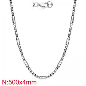 Simple and stylish stainless steel 4 * 500mm square pearl necklace - KN283287-Z