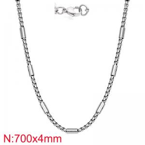 Simple and stylish stainless steel 4 * 700mm square pearl necklace - KN283291-Z