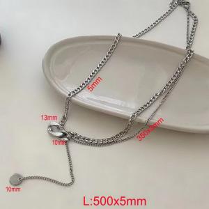 Fashionable and Personalized Stainless Steel Figaro Chain Cuban Chain Bead Splicing Necklace - KN283349-Z