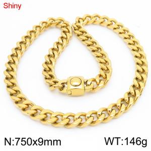 SS Gold-Plating Necklace - KN283657-Z