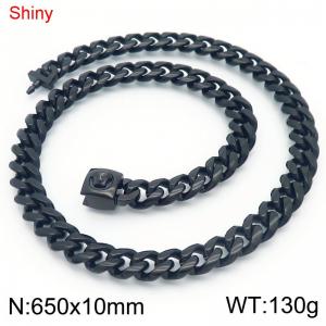 Stainless Steel Black-plating Necklace - KN283753-Z