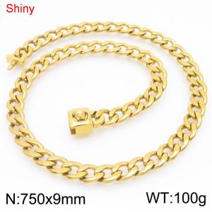 SS Gold-Plating Necklace - KN283783-Z