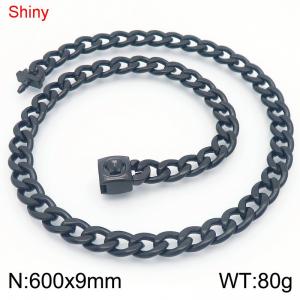 Stainless Steel Black-plating Necklace - KN283794-Z