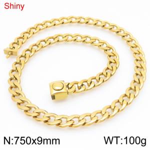 SS Gold-Plating Necklace - KN283811-Z