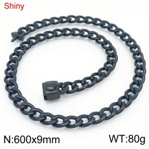 Stainless Steel Black-plating Necklace - KN283815-Z