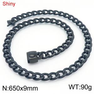 Stainless Steel Black-plating Necklace - KN283816-Z