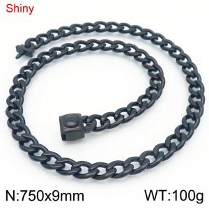 Stainless Steel Black-plating Necklace - KN283818-Z