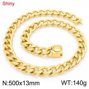 SS Gold-Plating Necklace - KN283848-Z