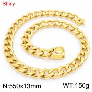 SS Gold-Plating Necklace - KN283849-Z