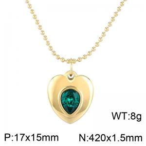 Stainless Steel Stone Necklace - KN284074-HM