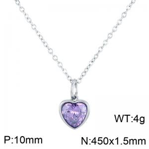 Stainless Steel Stone Necklace - KN284082-LK