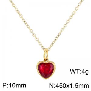 Stainless Steel Stone Necklace - KN284091-LK