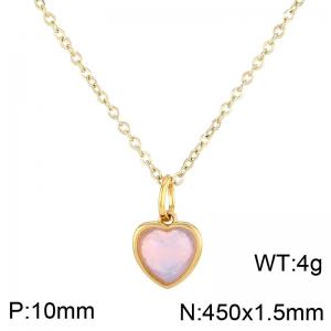 Stainless Steel Stone Necklace - KN284095-LK