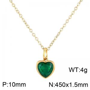 Stainless Steel Stone Necklace - KN284096-LK