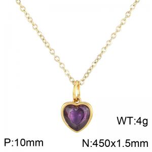 Stainless Steel Stone Necklace - KN284099-LK