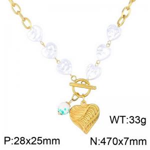 SS Gold-Plating Necklace - KN284104-NJ