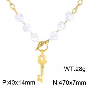 SS Gold-Plating Necklace - KN284106-NJ