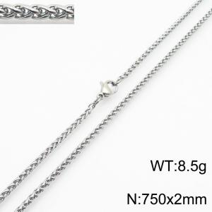 Stainless steel flower basket chain necklace - KN284123-Z