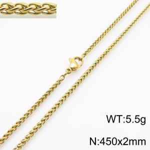 Stainless steel flower basket chain necklace - KN284124-Z