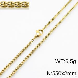 Stainless steel flower basket chain necklace - KN284126-Z