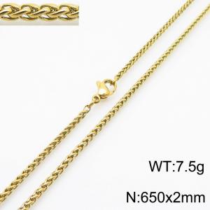 Stainless steel flower basket chain necklace - KN284128-Z