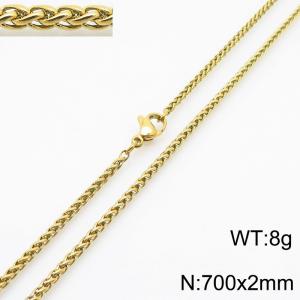 Stainless steel flower basket chain necklace - KN284129-Z