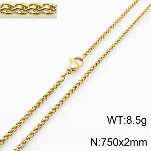 Stainless steel flower basket chain necklace - KN284130-Z