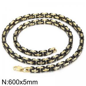 Stainless Steel Black-plating Necklace - KN284141-Z