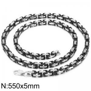 Stainless Steel Black-plating Necklace - KN284146-Z