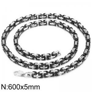 Stainless Steel Black-plating Necklace - KN284147-Z