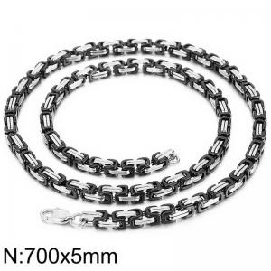 Stainless Steel Black-plating Necklace - KN284149-Z