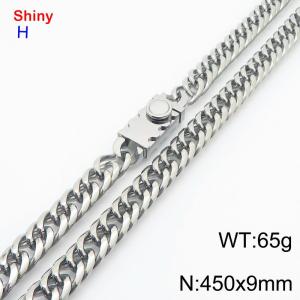 450x9mm Hip Hop Stainless Steel Men's Necklace Link Chain Gift Curb Chain Necklaces - KN284198-Z