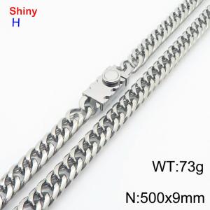 500x9mm Hip Hop Stainless Steel Men's Necklace Link Chain Gift Curb Chain Necklaces - KN284199-Z