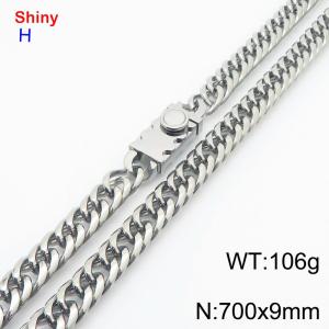 700x9mm Hip Hop Stainless Steel Men's Necklace Link Chain Gift Curb Chain Necklaces - KN284203-Z