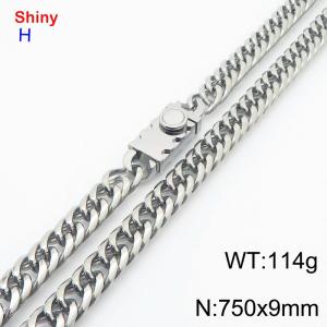 750x9mm Hip Hop Stainless Steel Men's Necklace Link Chain Gift Curb Chain Necklaces - KN284204-Z
