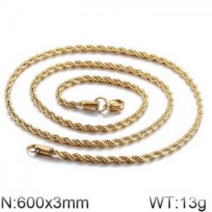 Personalized trend Fried Dough Twists chain necklace fashionable steel twisted rope chain - KN28430-K