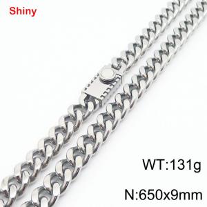 650X9mm Stainless Steel Cuban Necklace - KN284342-Z