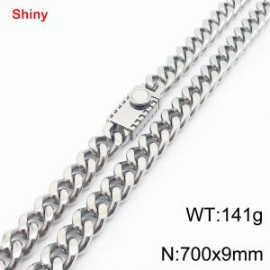 700X9mm Stainless Steel Cuban Necklace - KN284343-Z