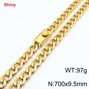 700x9.5mm Gold Cuban Chain Stainless Steel Necklace - KN284399-Z