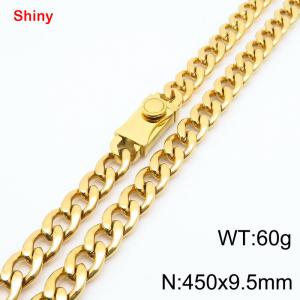450x9.5mm Gold Cuban Chain Stainless Steel Necklace - KN284415-Z