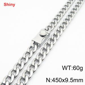 450x9.5mm wide Cuban chain stainless steel necklace - KN284422-Z