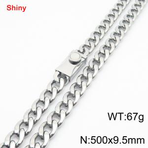 500x9.5mm wide Cuban chain stainless steel necklace - KN284423-Z