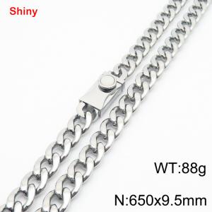 650x9.5mm wide Cuban chain stainless steel necklace - KN284426-Z