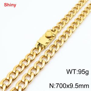 700x9.5mm Gold Cuban Chain Stainless Steel Necklace - KN284441-Z