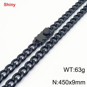 450x9.0mm black Cuban chain stainless steel necklace - KN284450-Z