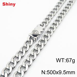 500x9.5mm wide Cuban chain stainless steel necklace - KN284465-Z