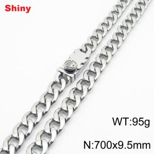 700x9.5mm wide Cuban chain stainless steel necklace - KN284469-Z