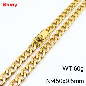 450x9.5mm Gold Cuban Chain Stainless Steel Necklace - KN284478-Z